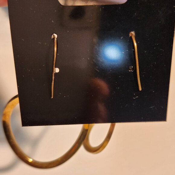 Gold-Bronze Circle Earrings - Picture 3 of 3